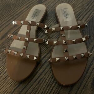 Valentino Women's Tan Studded Sandals